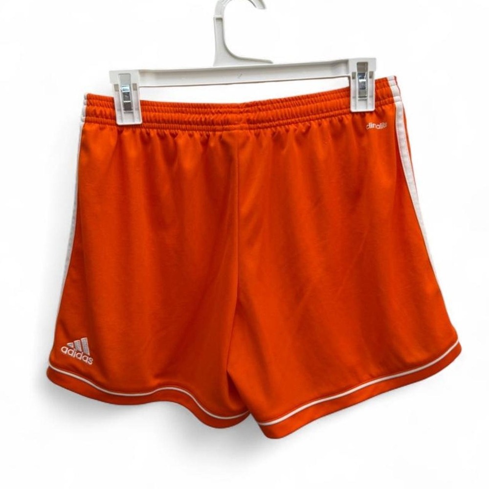 Adidas 'Tastigo' Climalite Women's Soccer Shorts Orange White Stripe Medium